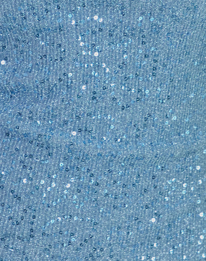 Hamal Mini Dress in Sequin Blue - Image 6