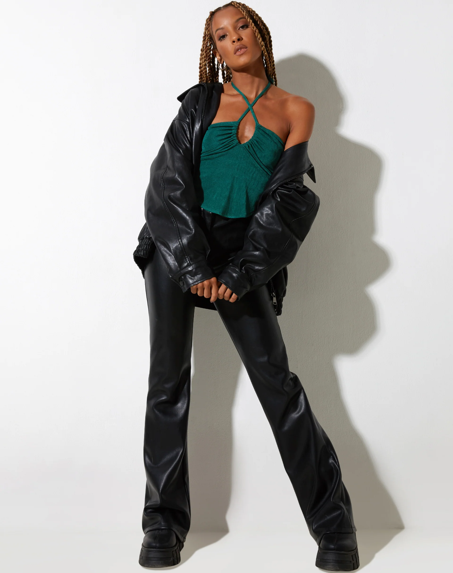 Hanabi Top in Crepe Forest Green - Image 4