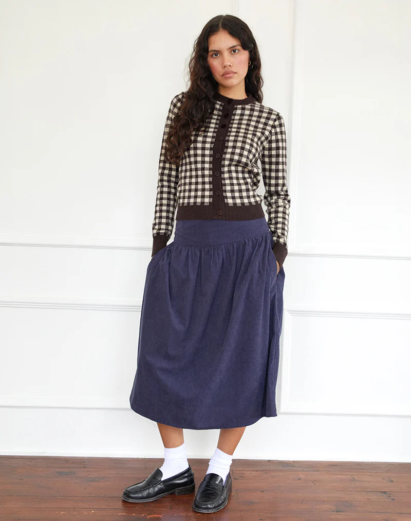 Hanudia Cardi in Gingham Brown - Image 4