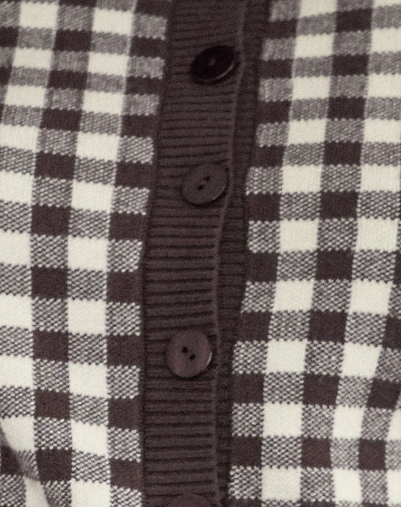 Hanudia Cardi in Gingham Brown - Image 6