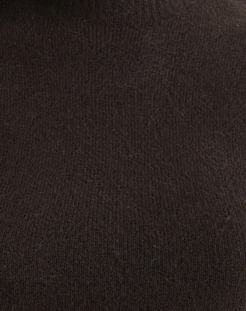 Hanuva Top in Knit Chocolate Brown - Image 6