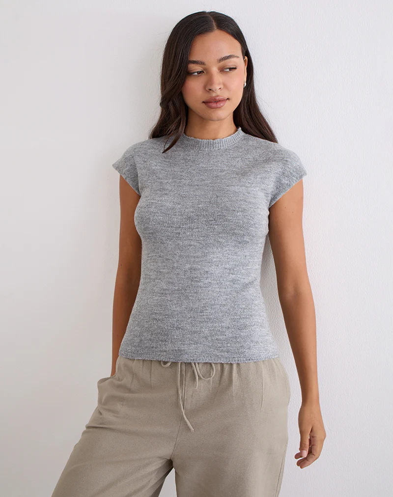 Hanuva Top in Knit Grey - Image 3