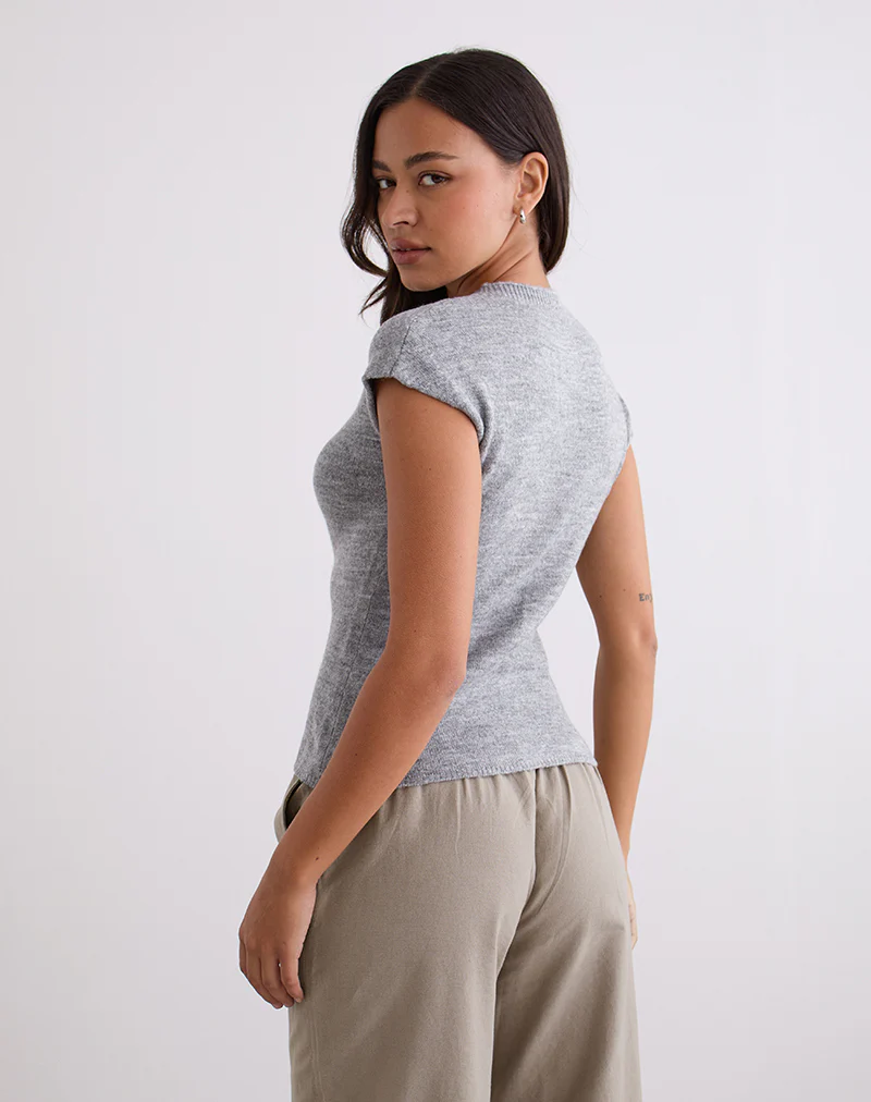 Hanuva Top in Knit Grey - Image 7