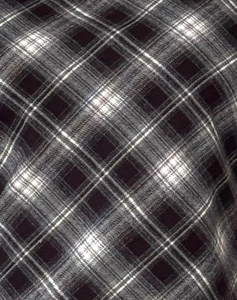 Harini One Shoulder Top in Black White Check - Image 6
