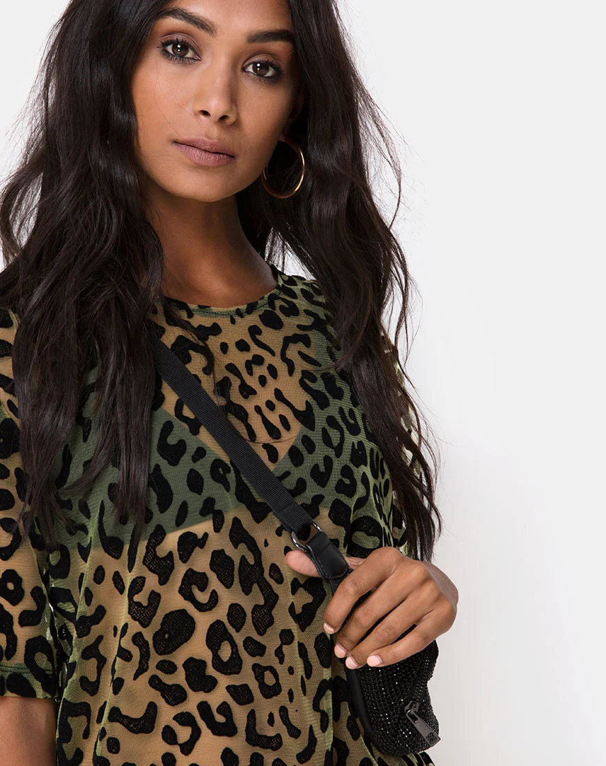 Harlow Dress in Lime Animal Flock - Image 7