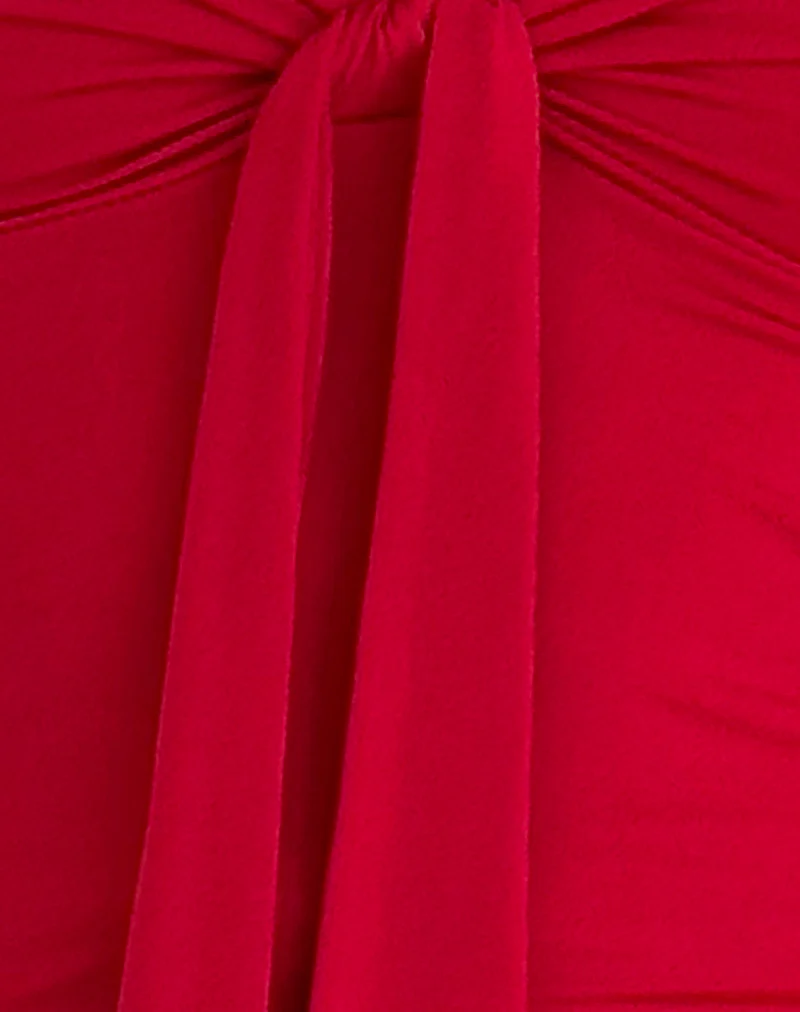Harlyn Bandeau Top in Slinky Red - Image 6