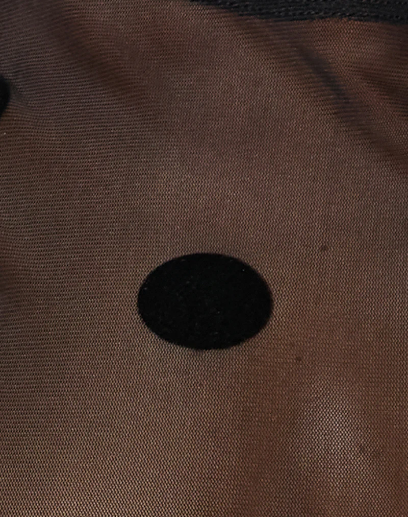 Harsya Unlined Top in Big Polka Flock Black - Image 7