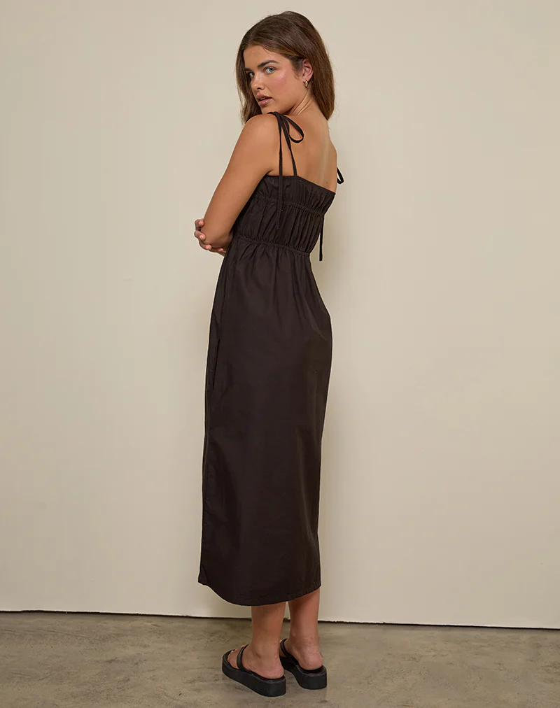 Haruko Midi Dress in Bitter Chocolate - Image 4