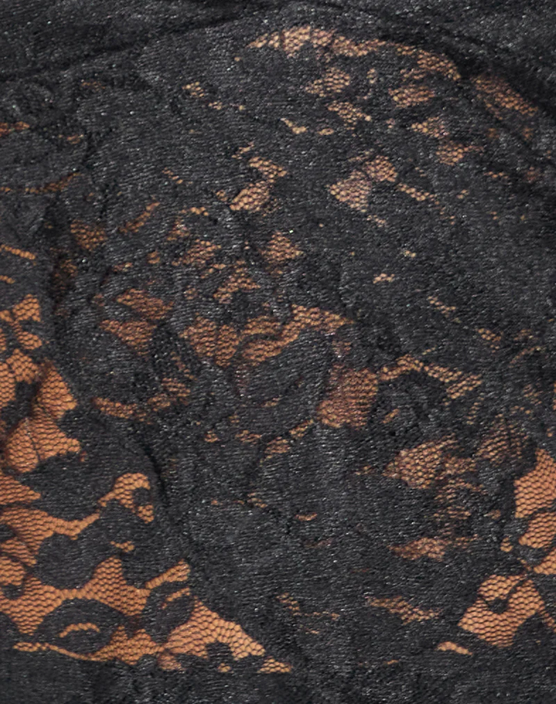 Harumi Halterneck Top in Lace Black - Image 7