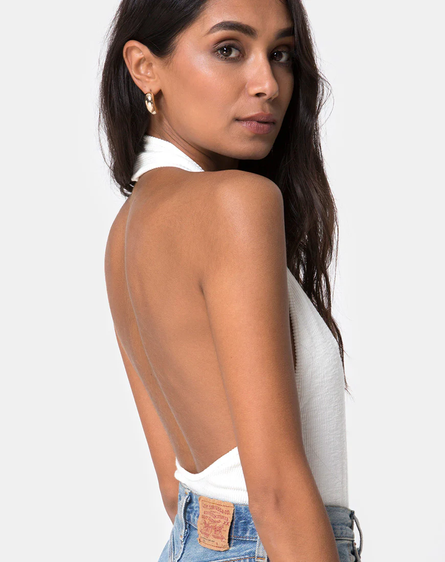 Hata Bodice in Rib Ivory - Image 2