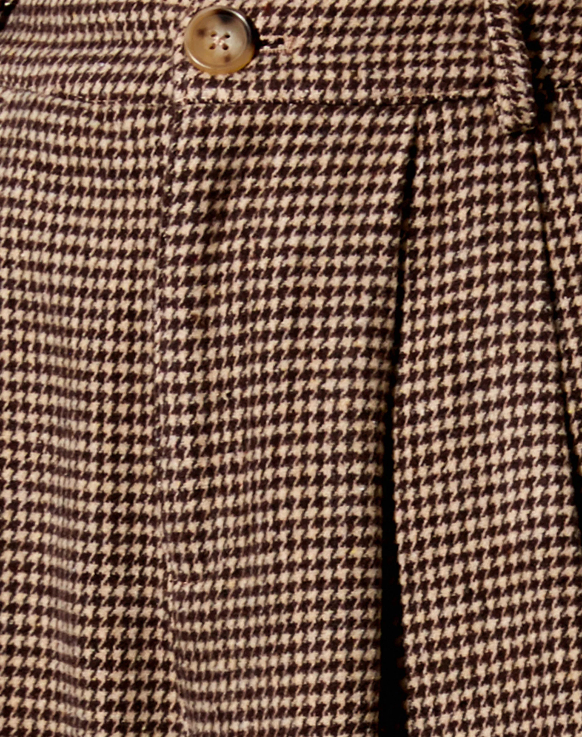 Hatta Culotte Trouser in Houndstooth Brown - Image 5