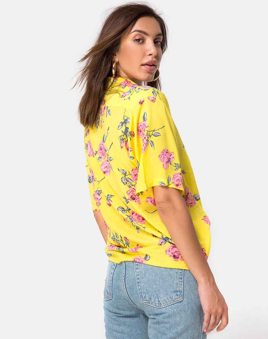 Hawaiian Shirt in Candy Rose Yellow - Image 2