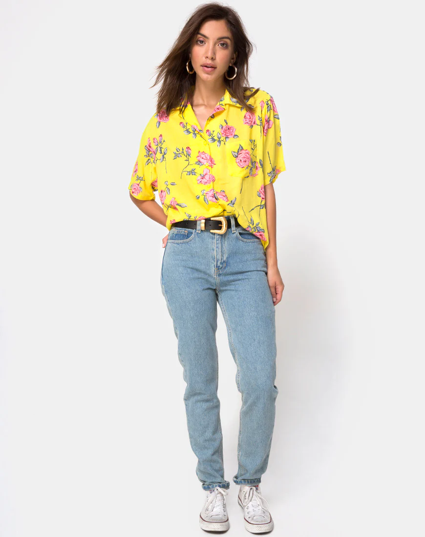 Hawaiian Shirt in Candy Rose Yellow - Image 3