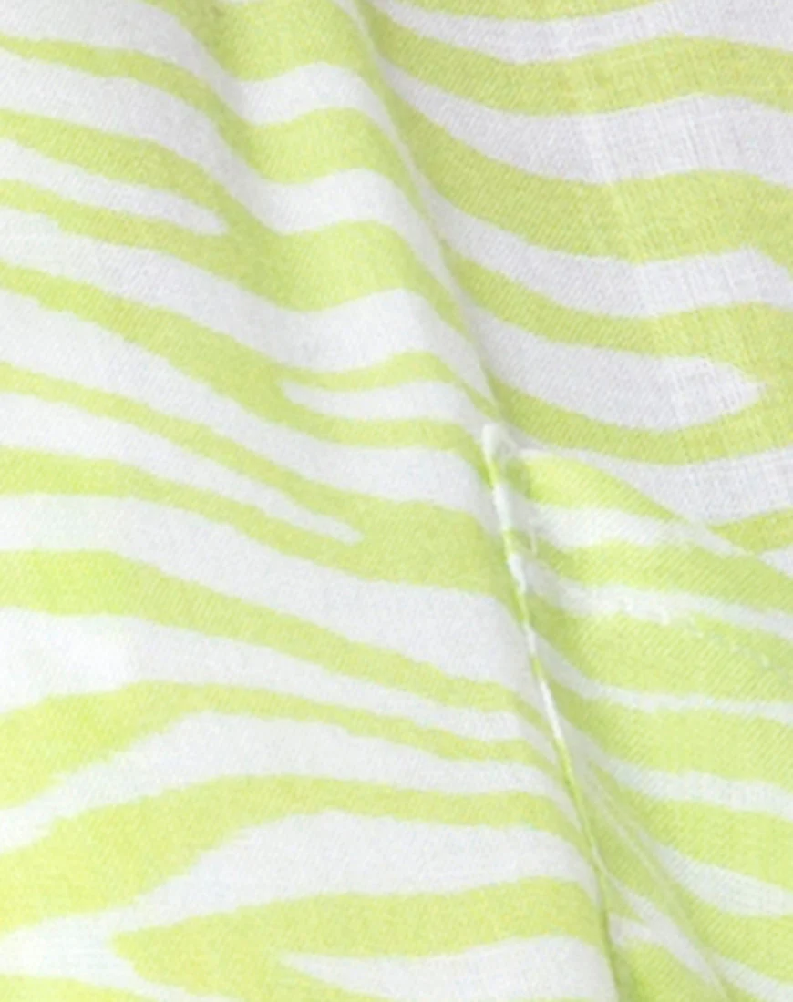Hawaiian Shirt in Classic Zebra Lime - Image 5