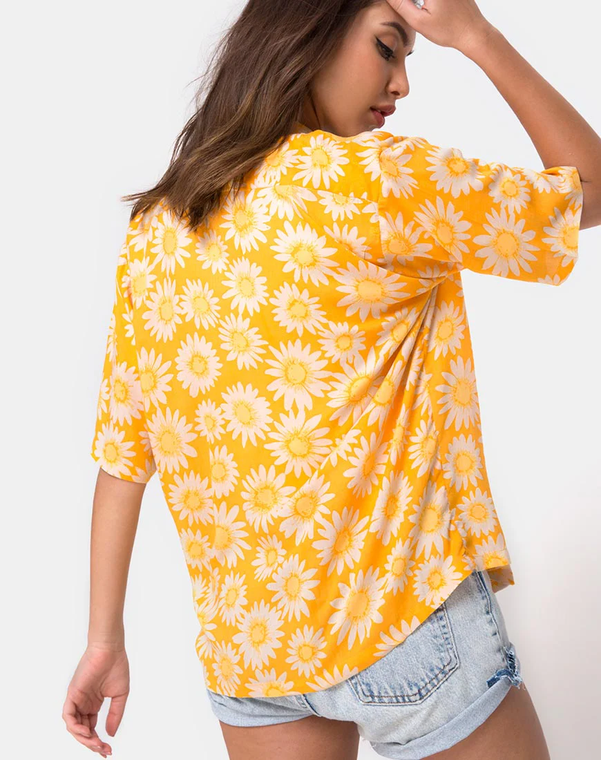Hawaiian Shirt in Sunkissed Yellow Floral - Image 2