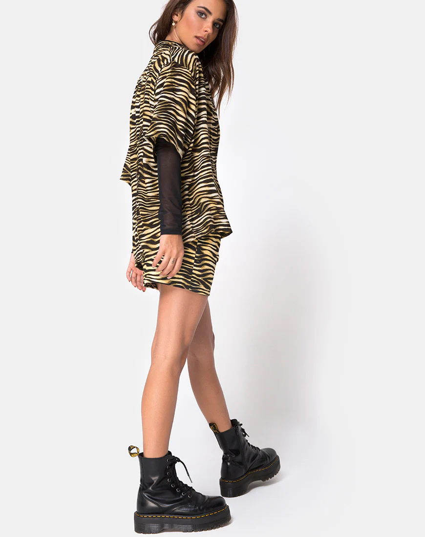 Hawaiian Shirt in Zip's Zebra Brown - Image 4