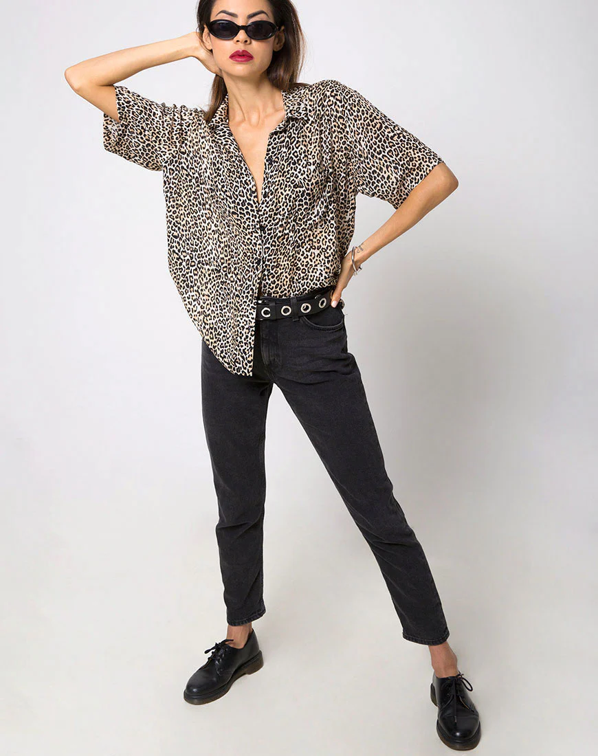 Hawaiian Shirt in Rar Leopard Brown - Image 7