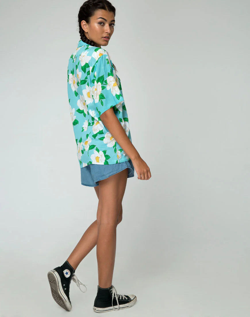 Hawaiian Shirt in White Rose - Image 4