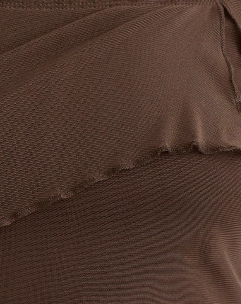 Haze Asymmetric Top in Mesh Brown - Image 6