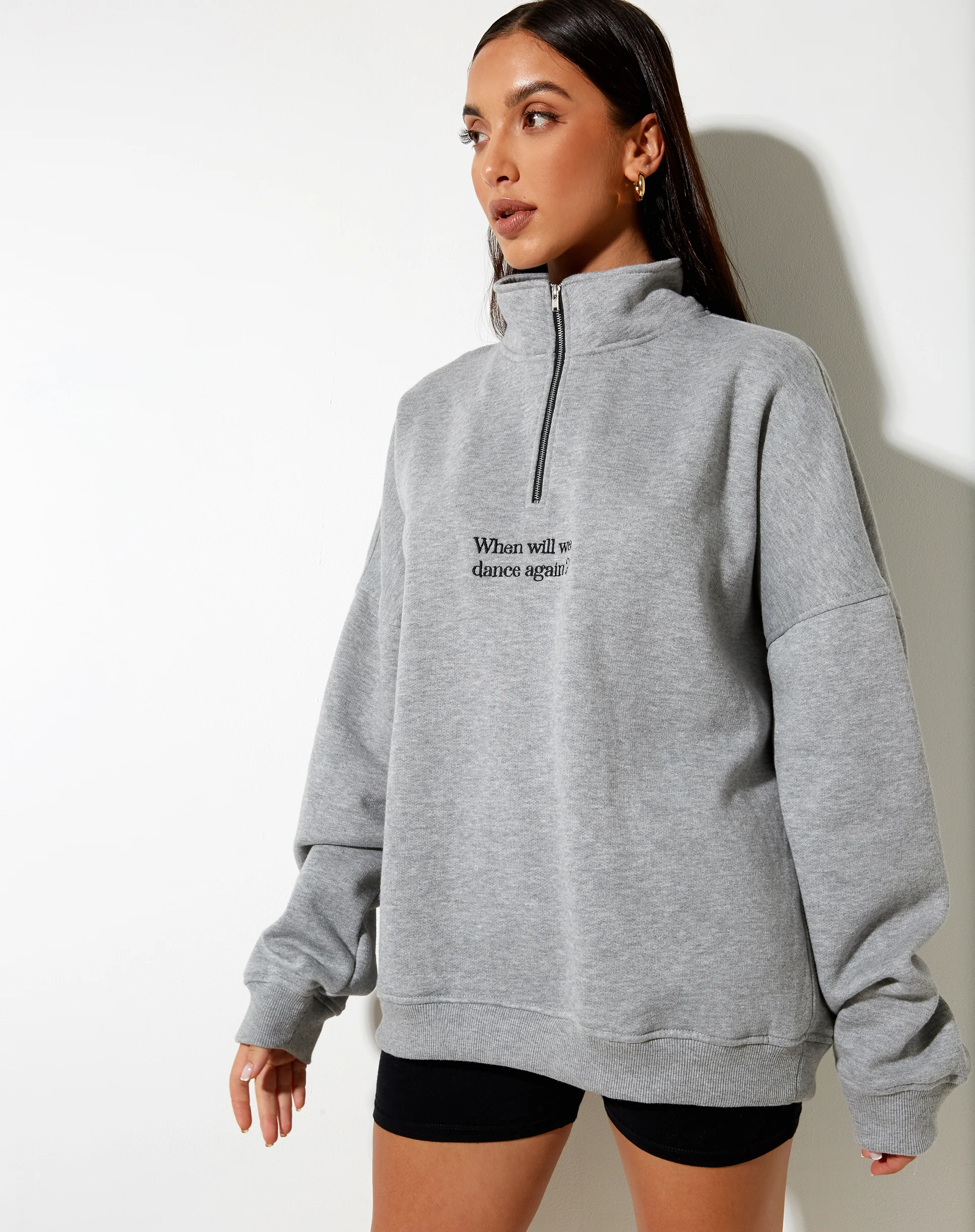 Hazy Sweatshirt in Grey Marl When Will We Dance Again - Image 5