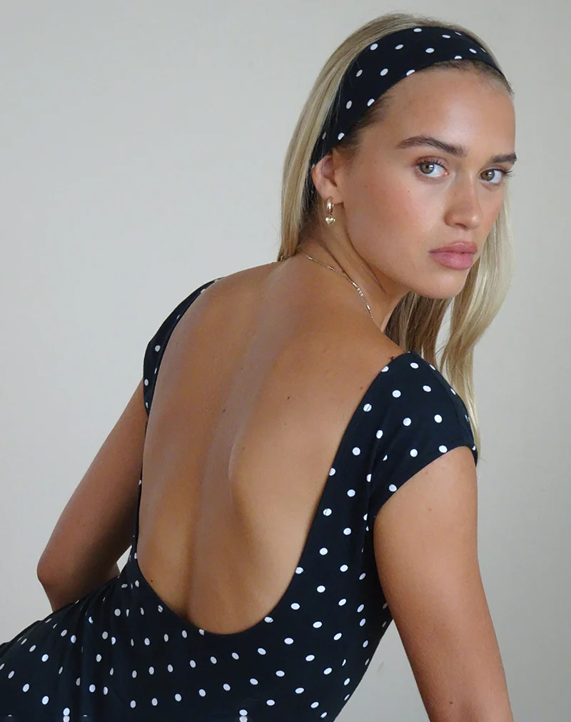 Headband in Polka Black - Image 3