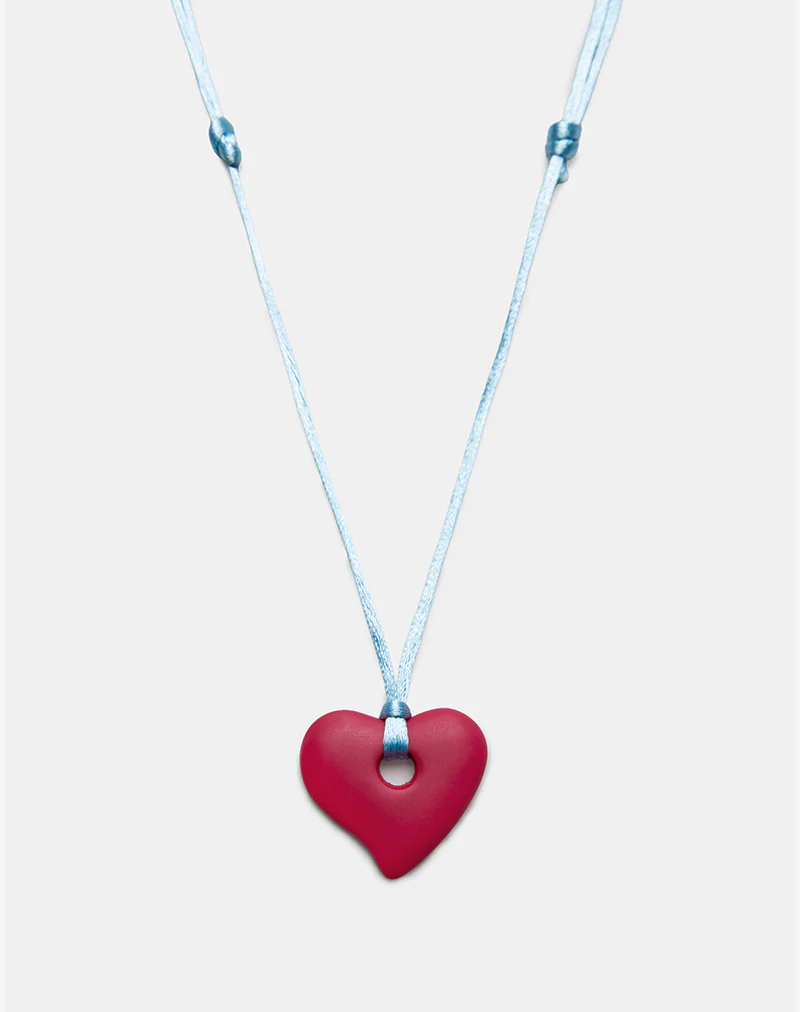 Heart Necklace in Resin Red - Image 2