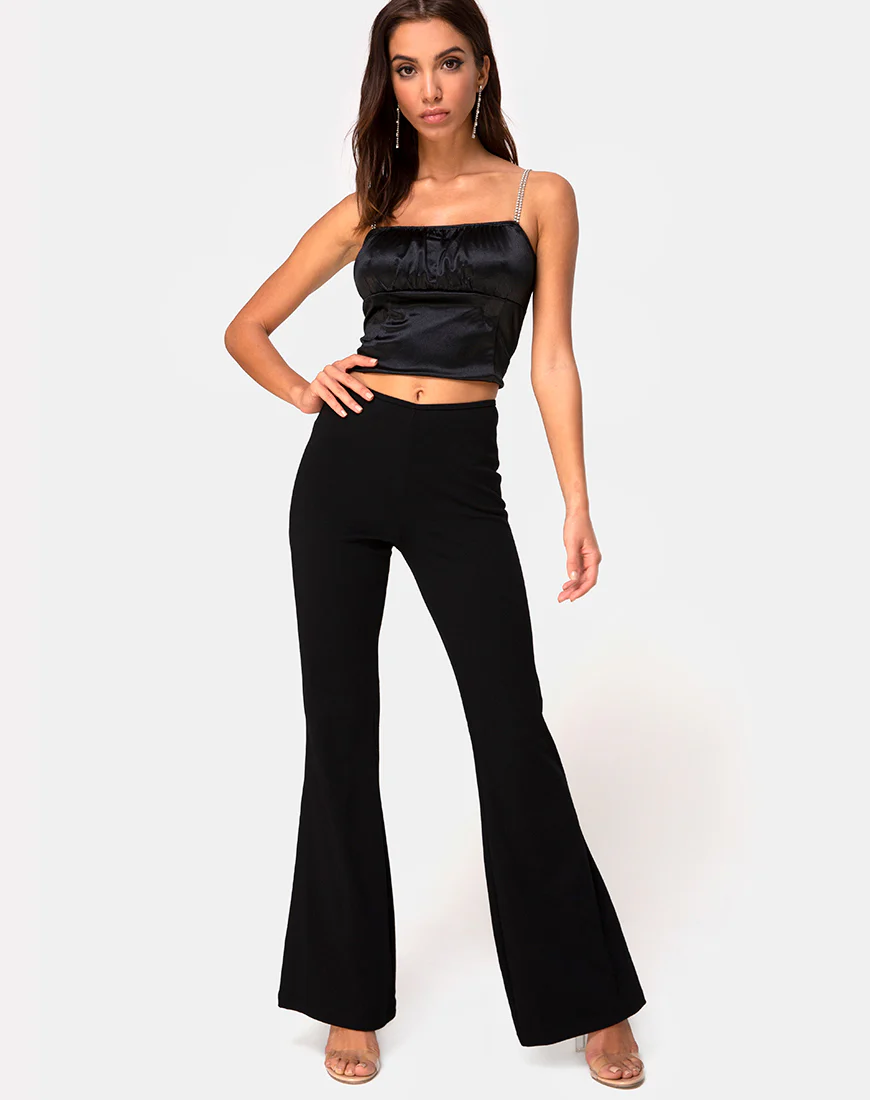 Hearty Flare Trouser in Black Spandex - Image 5