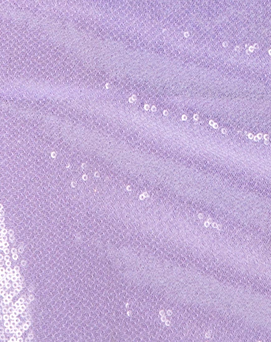 Hedi Dress in Matte Mini Sequin Lilac - Image 5