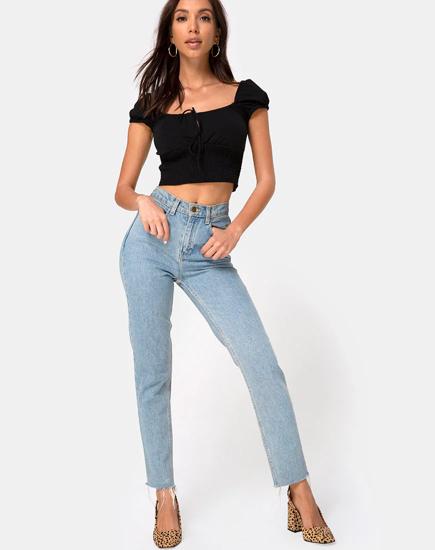 Heina Crop Top in Black - Image 3