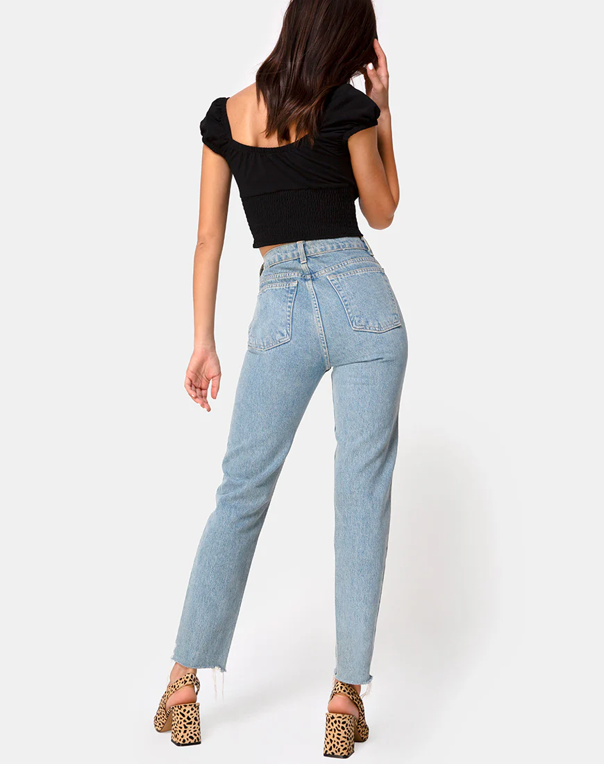 Heina Crop Top in Black - Image 4