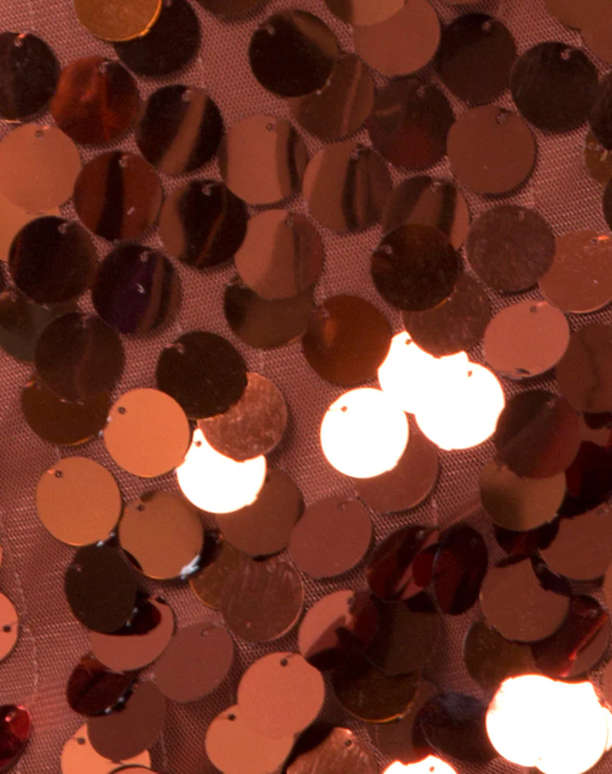 Helena High Waist Skirt in Disc Sequin Rust - Image 5