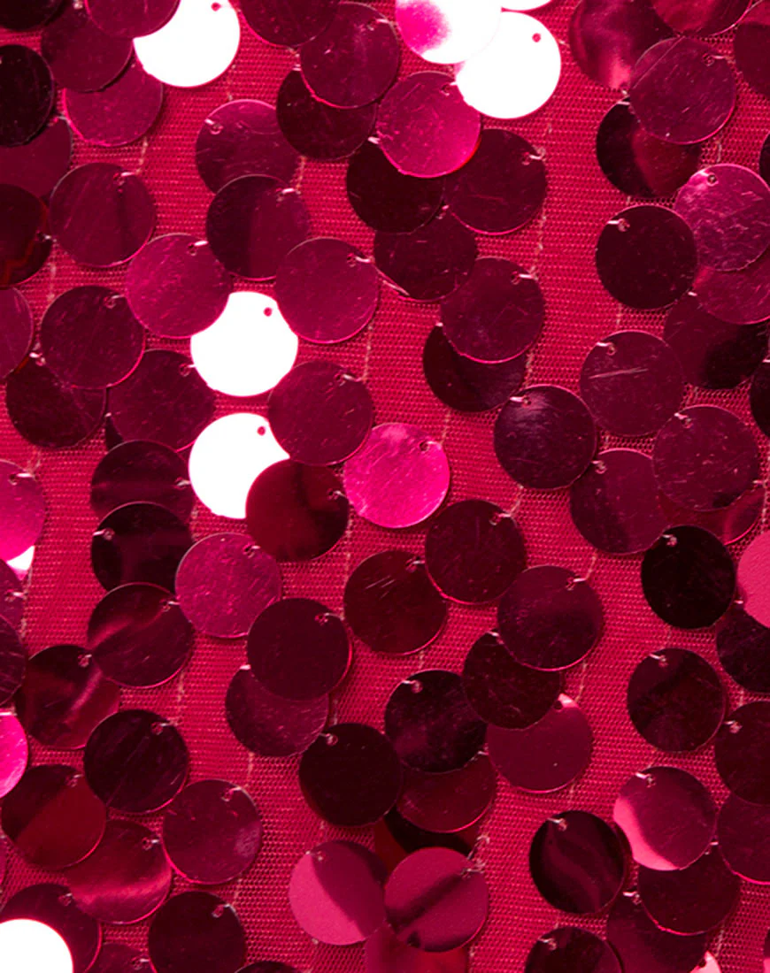 Helena Skirt in Red Cherry Disc Sequin - Image 5