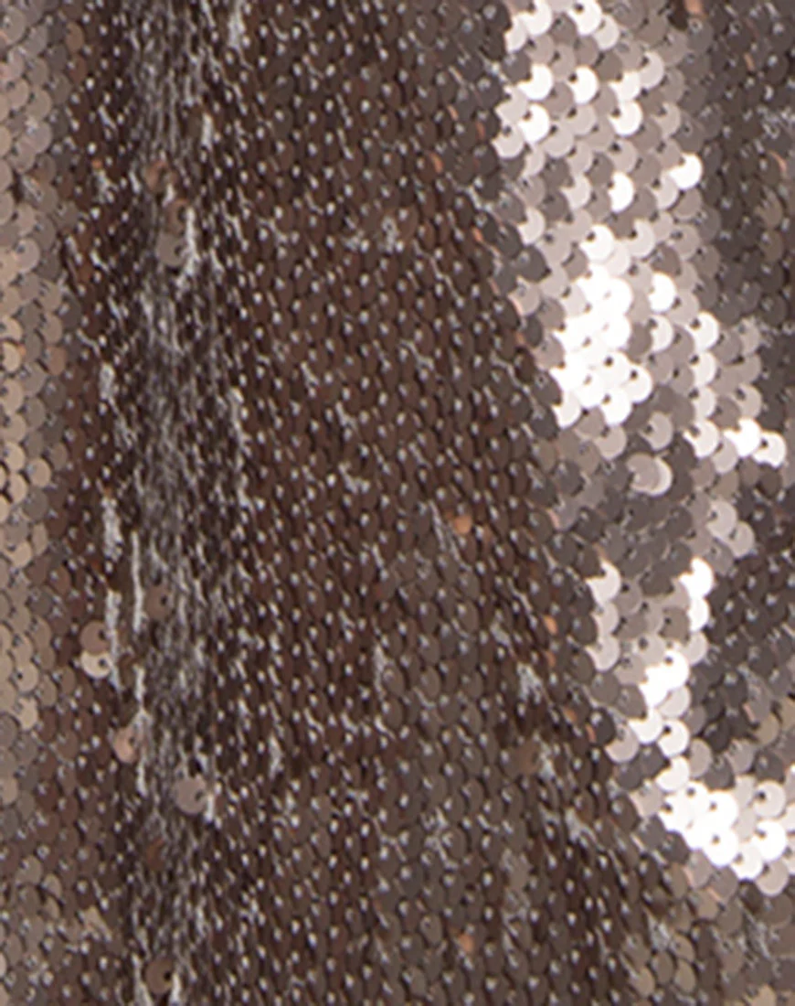 Helena Skirt in Sequin Taupe - Image 5