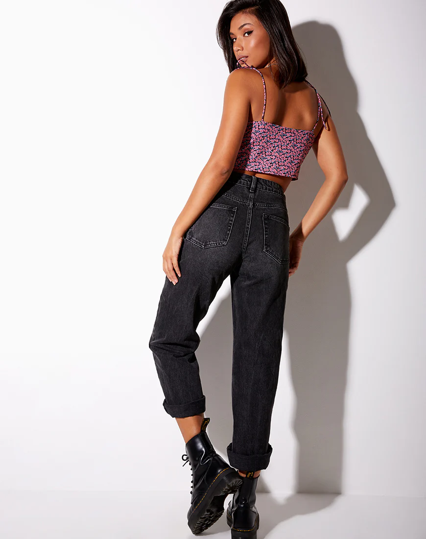 Hemary Crop Top in Floral Fun Pink - Image 4