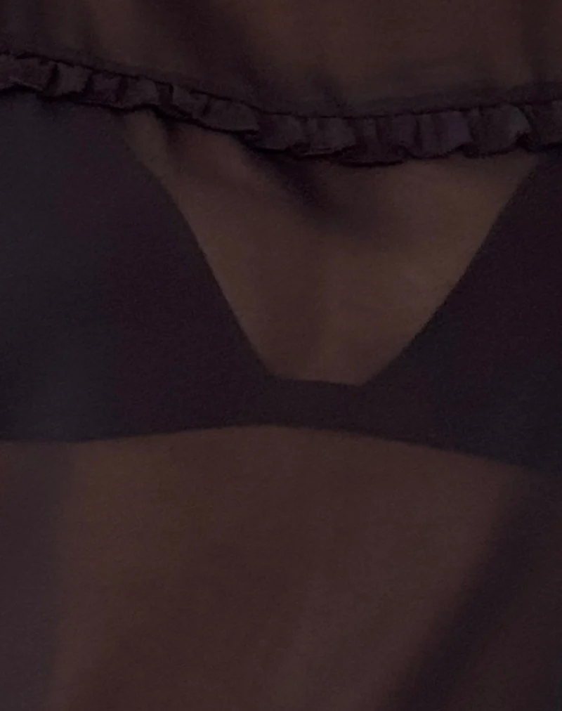 Henrietta Frill Blouse in Black Chiffon - Image 6