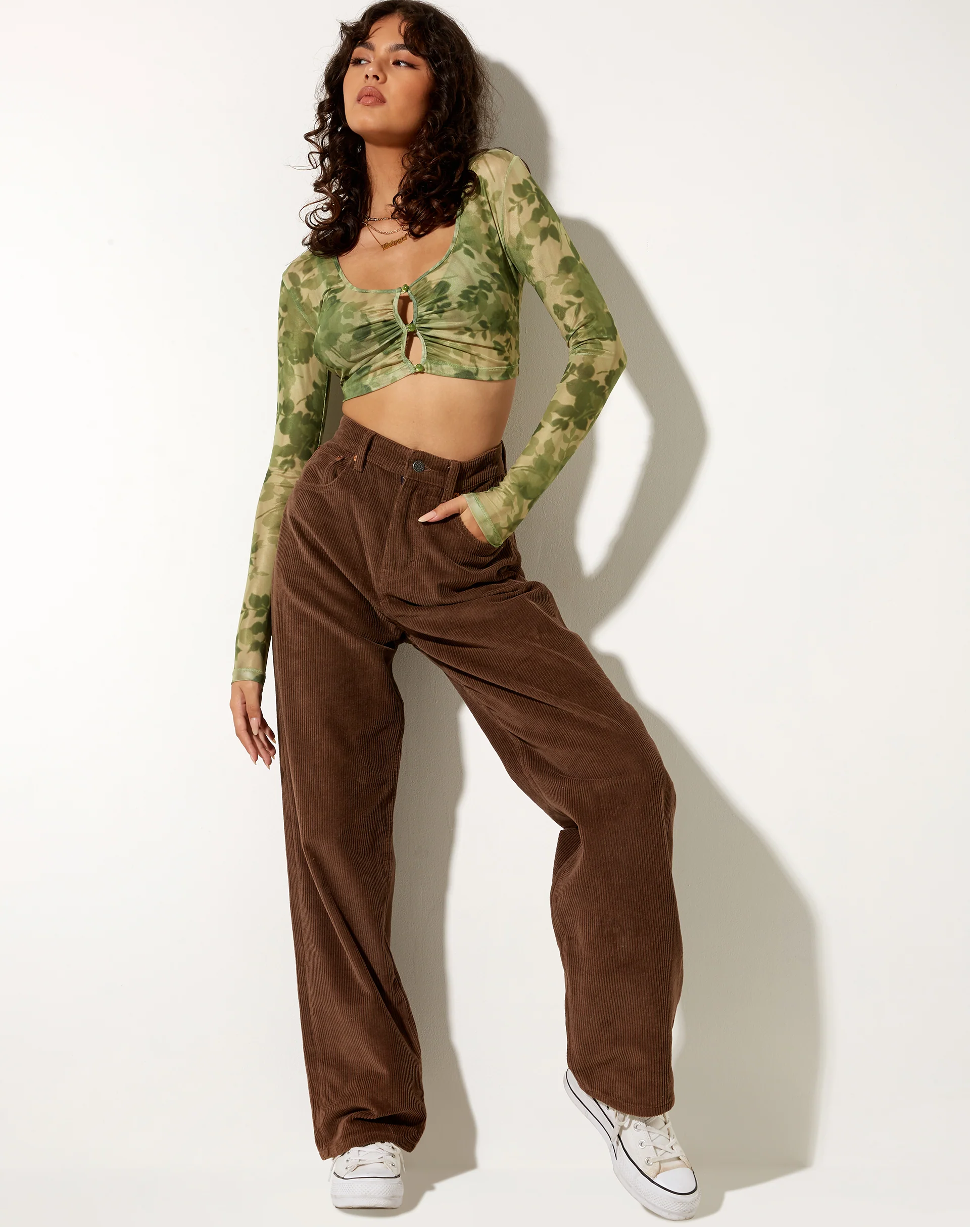 Henru Cropped Cardi in Blurred Floral - Image 3