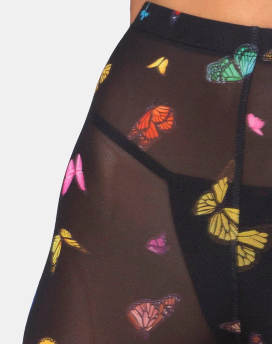 Herlom Flare Trouser in Mesh Black Butterfly - Image 5