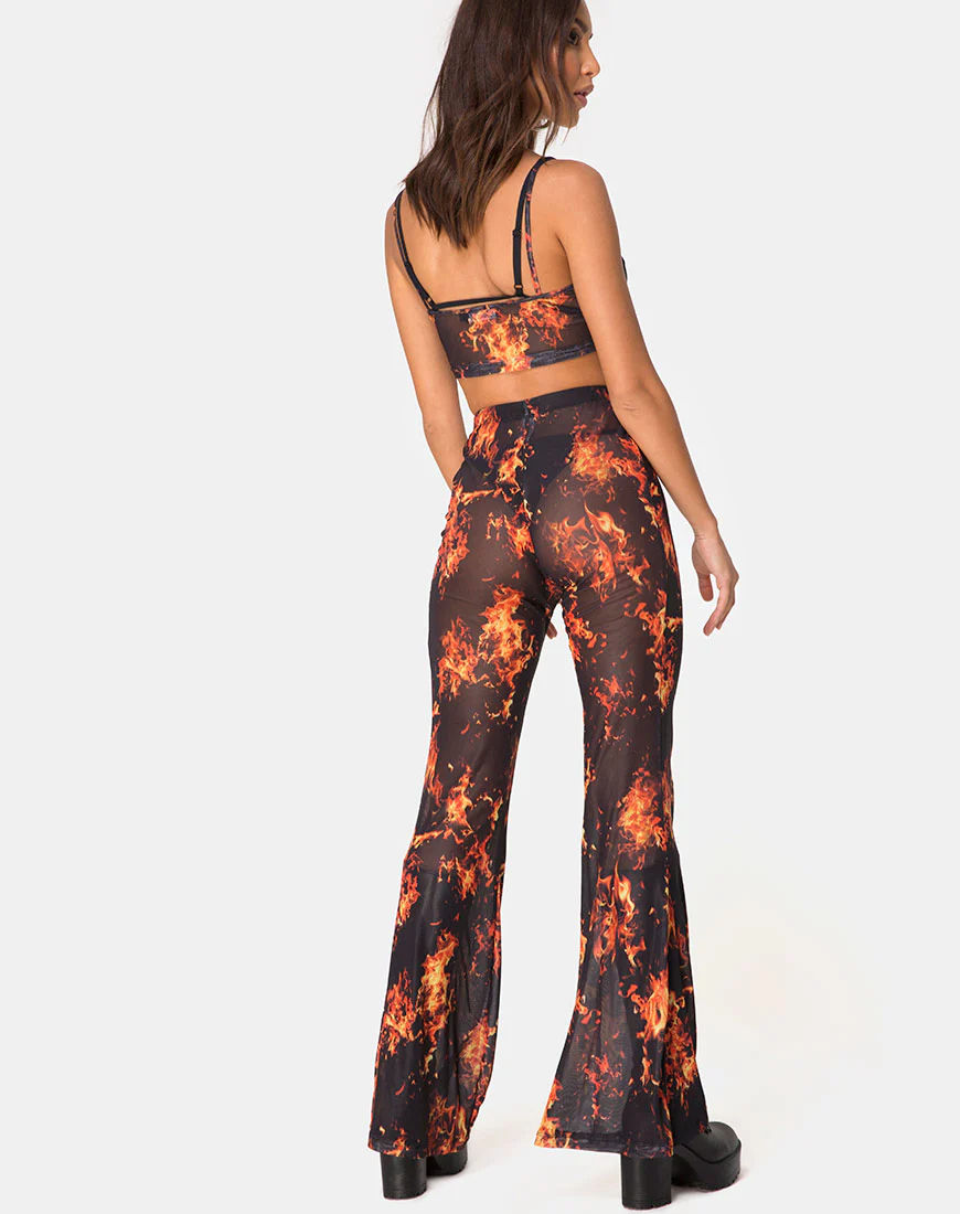 Herlom Flare Trouser in Fire Mesh - Image 2