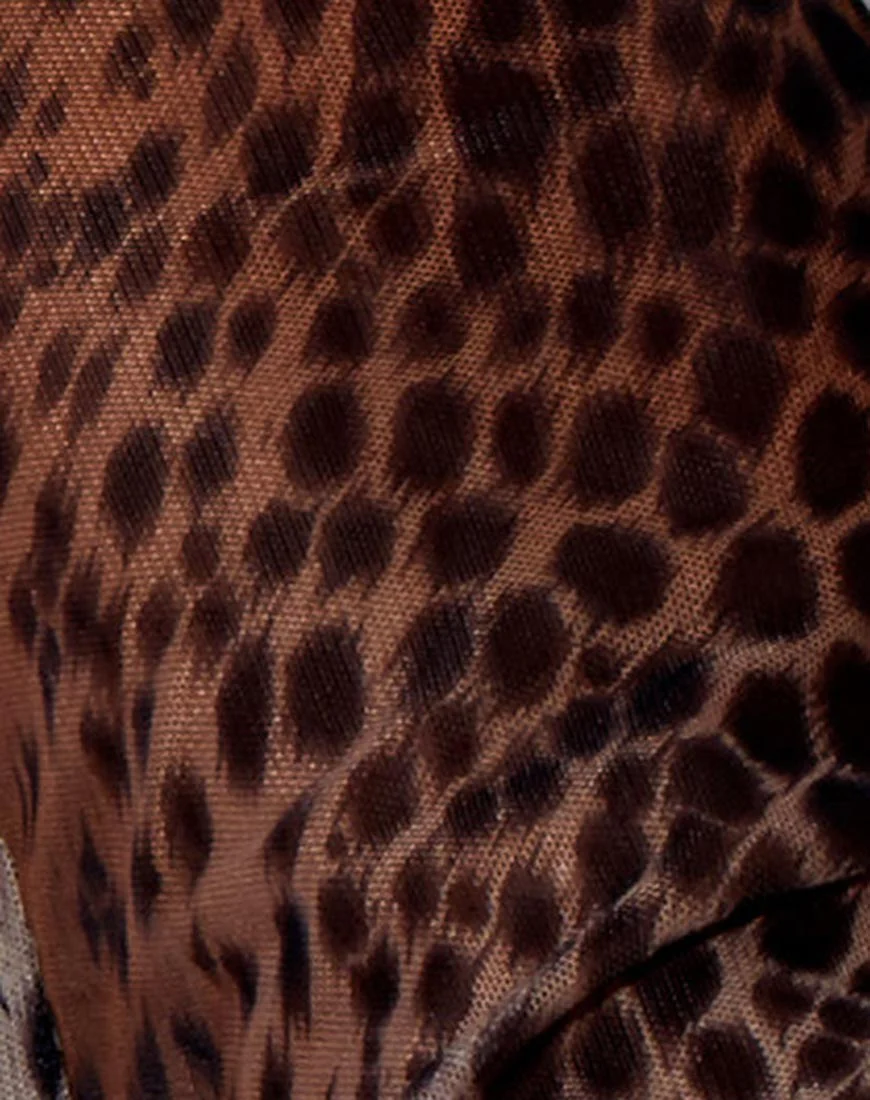 Herlom Trousers in Mesh Gradient Cheetah Brown - Image 7