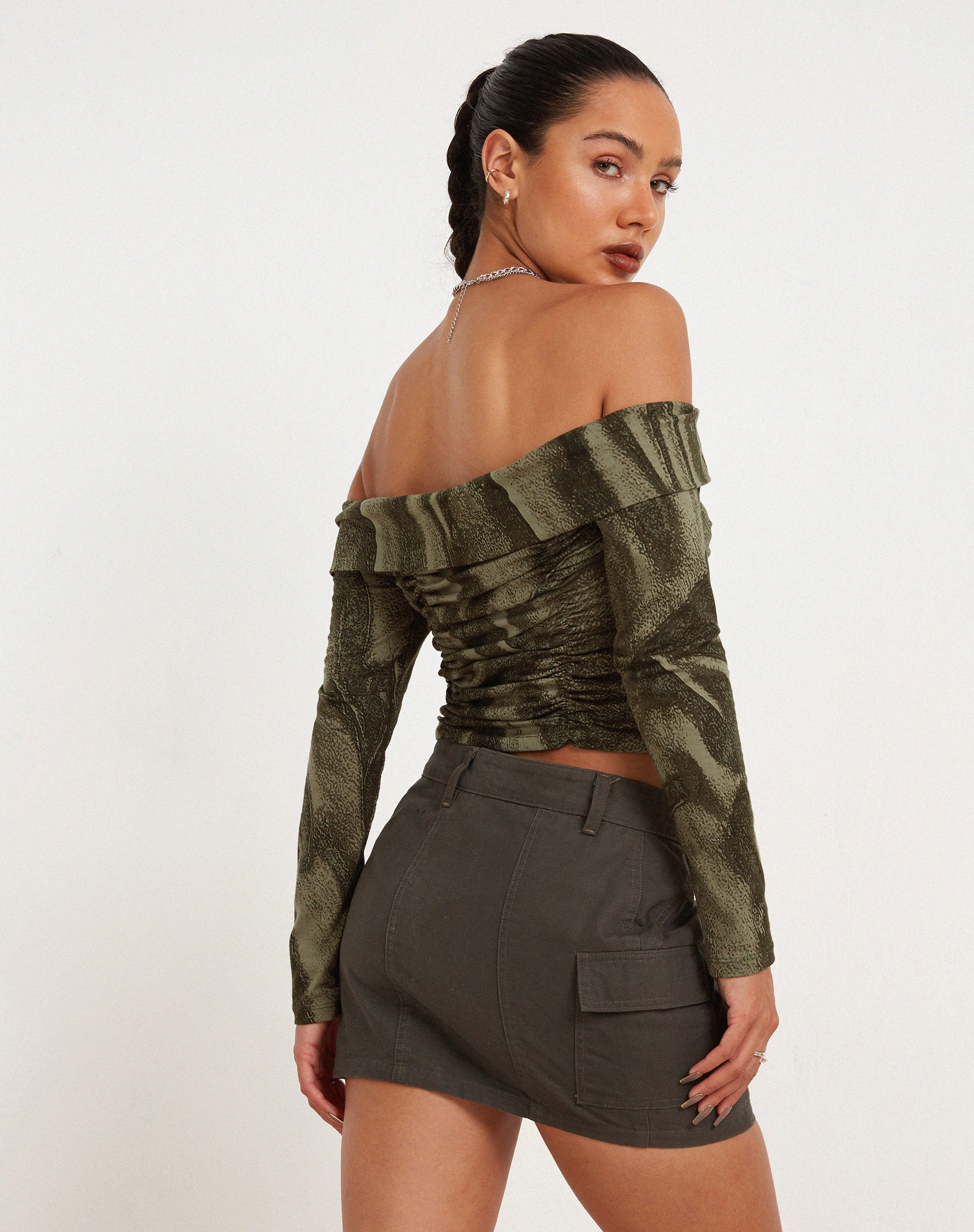 Hestina Top in Dystopian Crease Khaki - Image 3