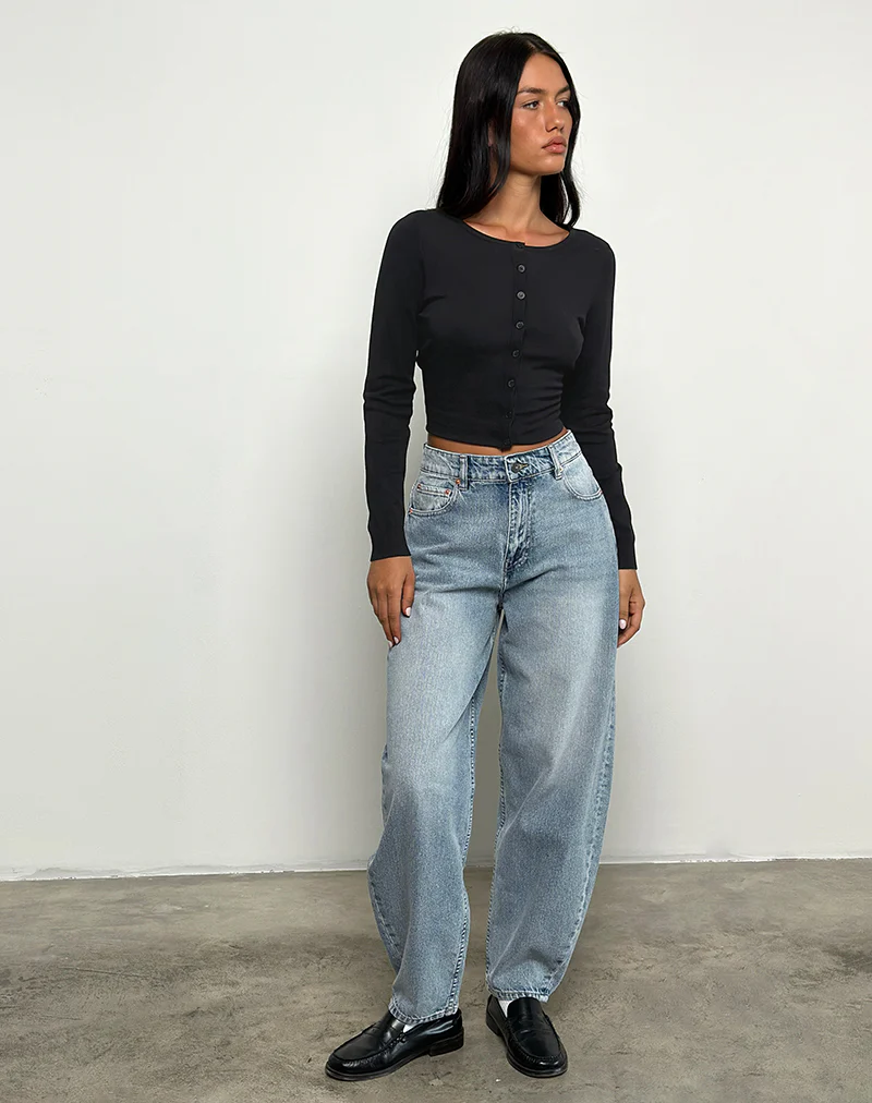 High Rise Barrel Jean in Blue - Image 2