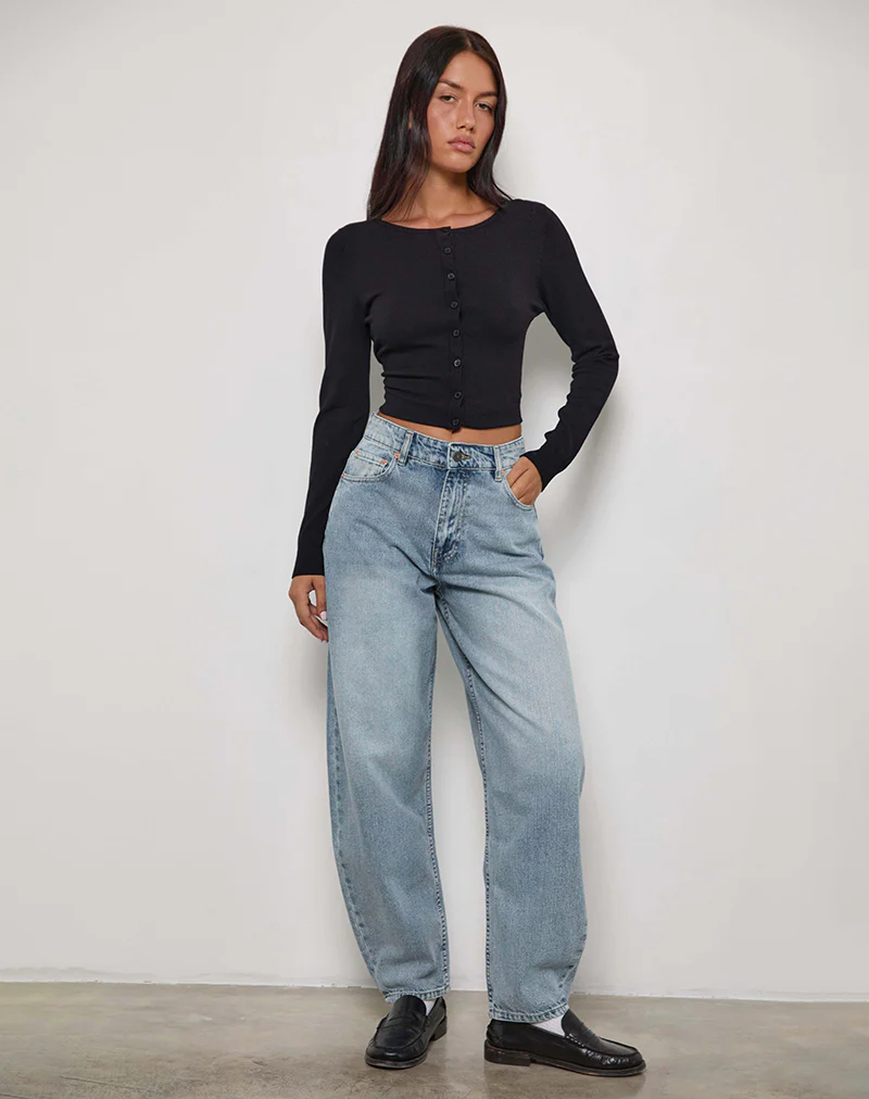 High Rise Barrel Jean in Blue - Image 5