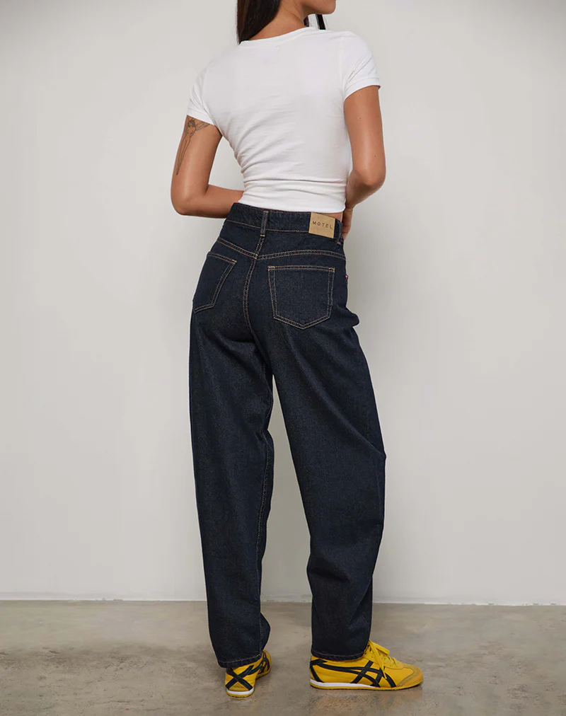 High Rise Barrel Jean in Indigo - Image 4