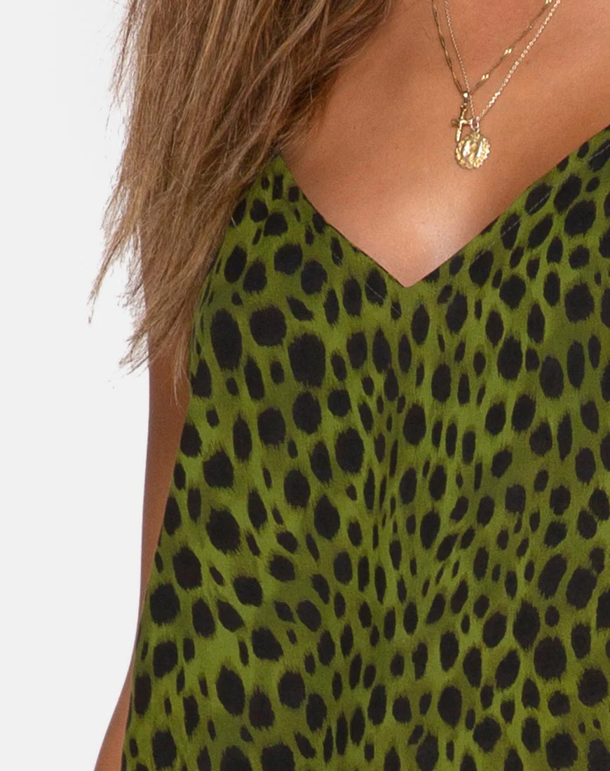 Hime Maxi Dress in Cheetah Khaki - Image 7