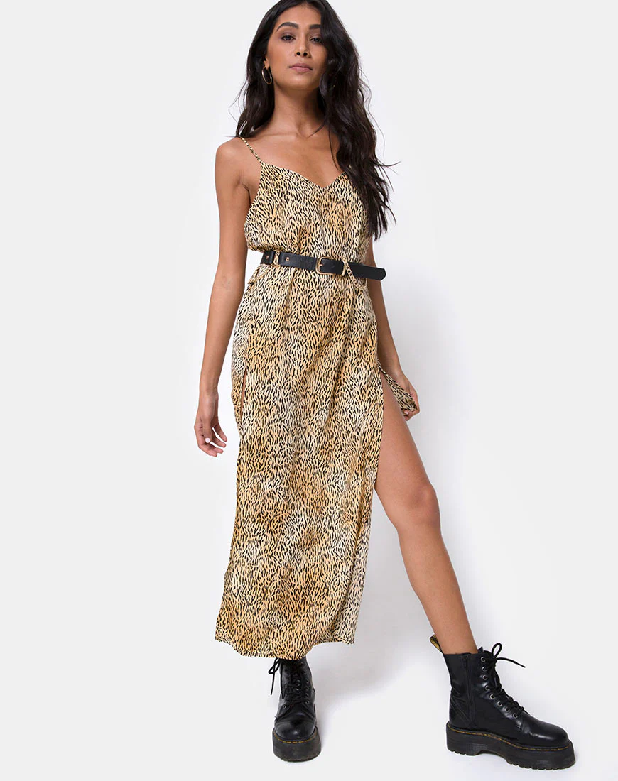 Hime Maxi Dress in Mini Tiger Brown - Image 3
