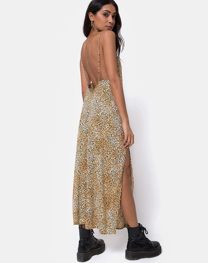 Hime Maxi Dress in Mini Tiger Brown - Image 4