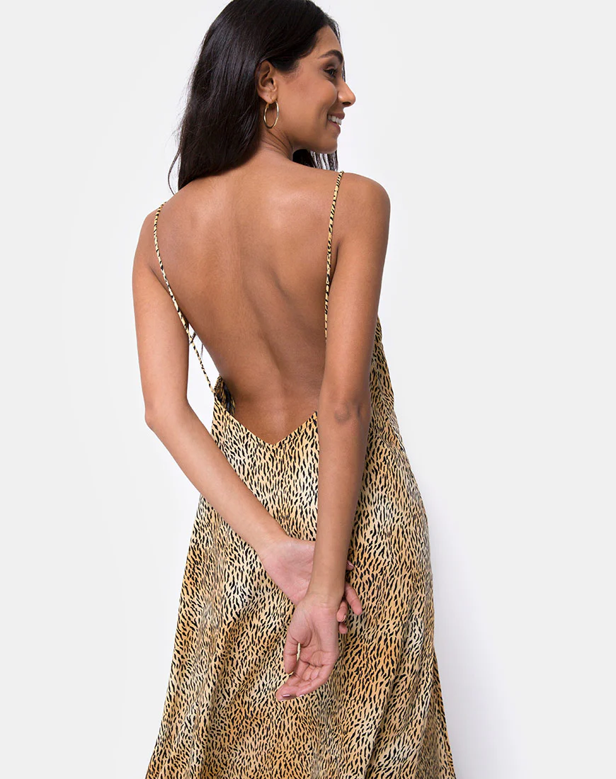 Hime Maxi Dress in Mini Tiger Brown - Image 8
