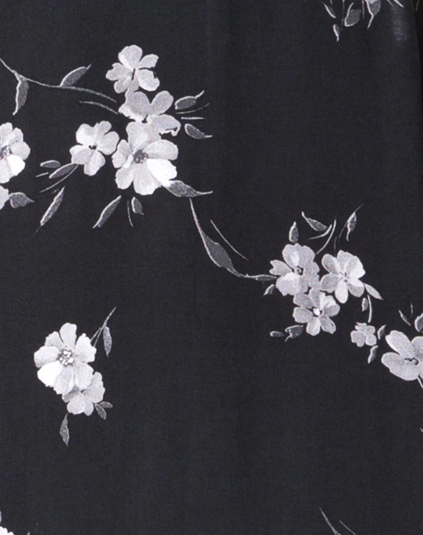 Hime Maxi Dress in Mono Flower Black - Image 6