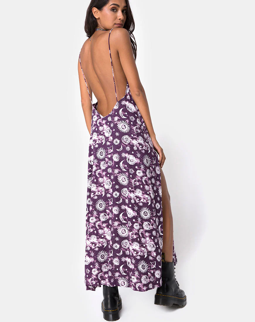 Hime Maxi Dress in Purple Zodiac - Image 2