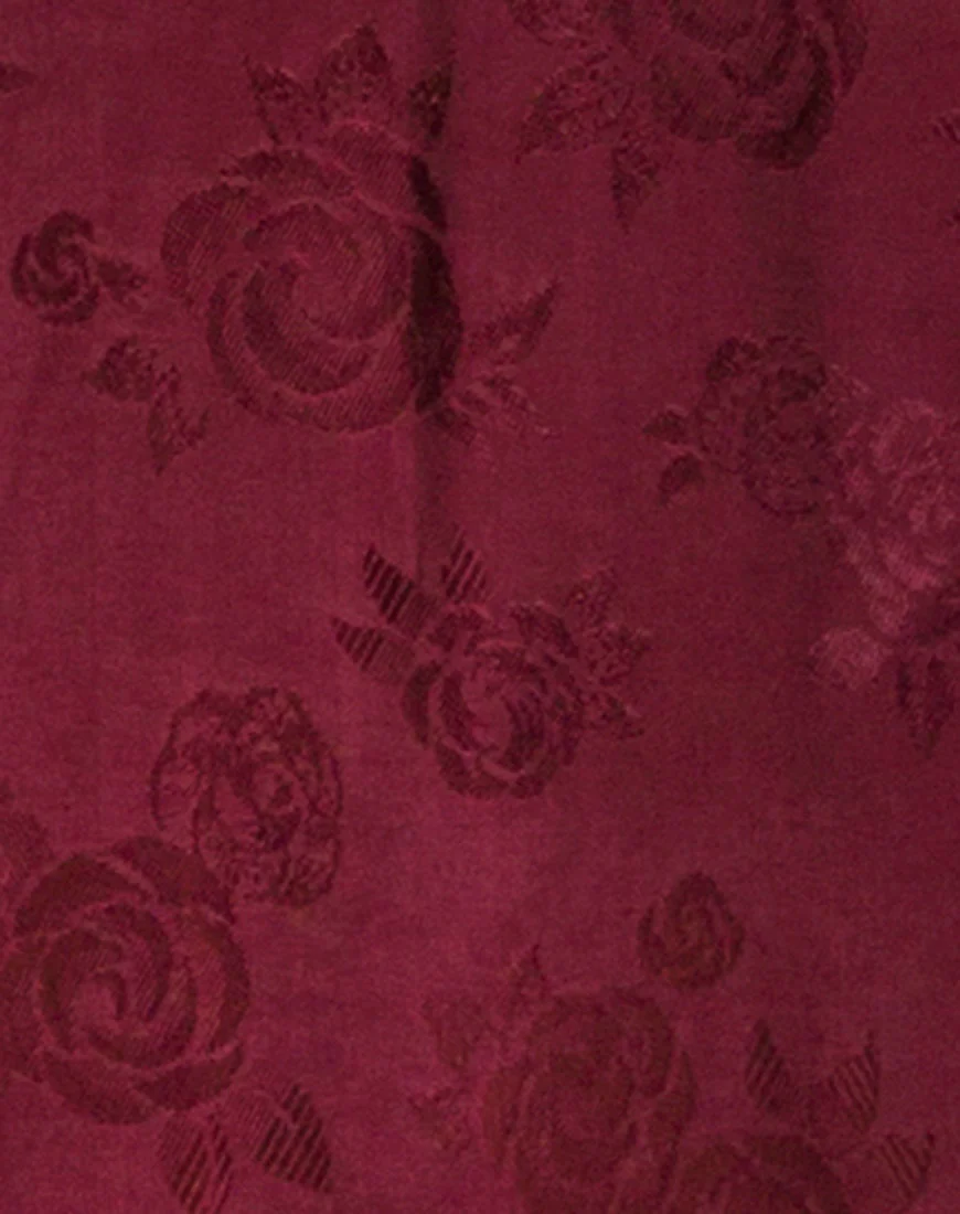 Hime Maxi Dress in Satin Burgundy Rose - Image 5